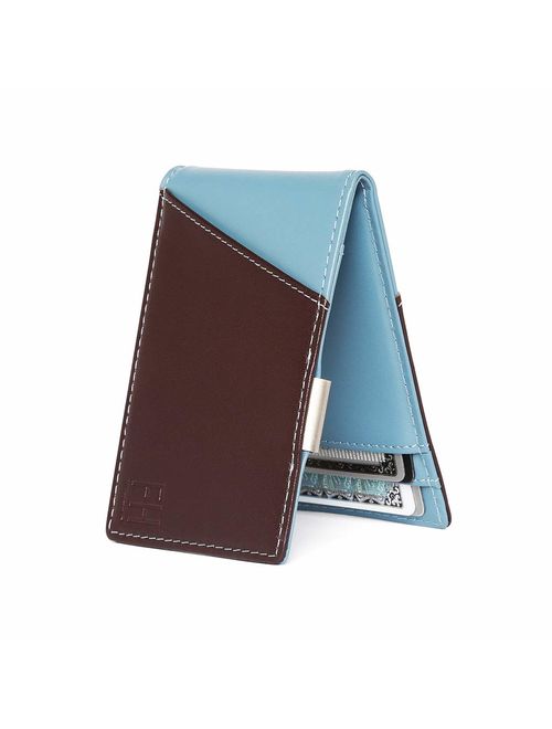 F&H Signature Slim RFID Money Clip Wallet in Top Grain Leather