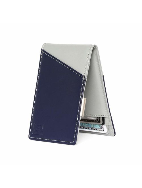 F&H Signature Slim RFID Money Clip Wallet in Top Grain Leather