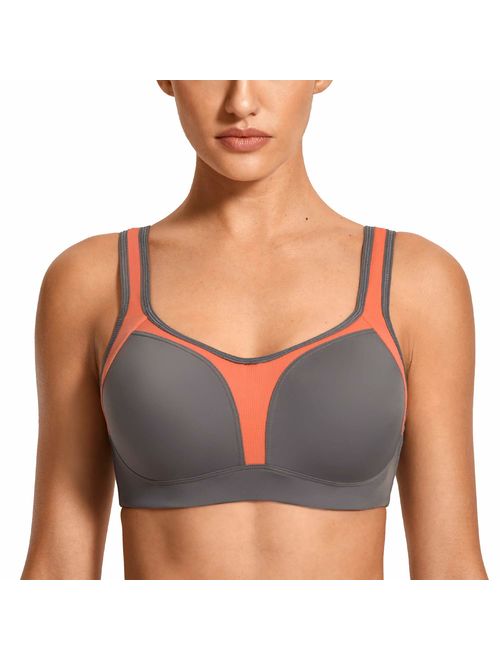 SYROKAN Women's Underwire Firm Support Contour High Impact Sports Bra