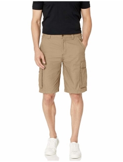 Men's Cotton Solid Relaxed Fit Zip Fly Workwear 11 Cargo Short