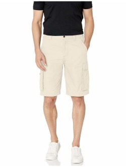 Men's Cotton Solid Relaxed Fit Zip Fly Workwear 11 Cargo Short