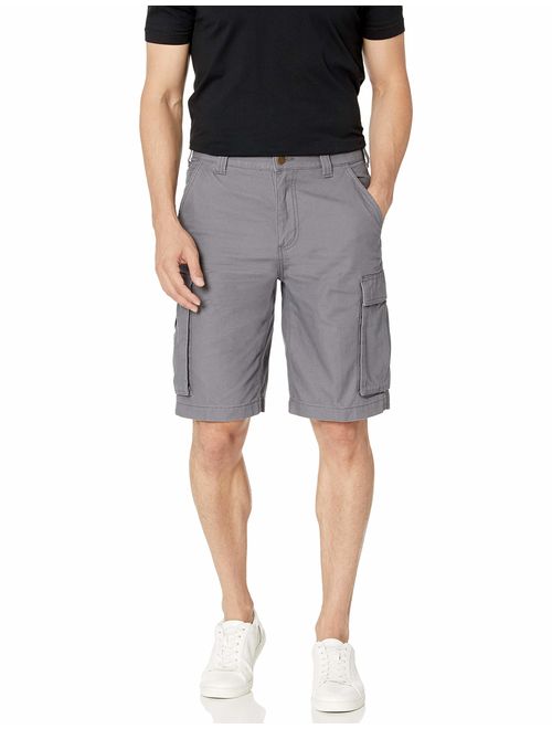 Amazon Essentials Men's Cotton Solid Relaxed Fit Zip Fly Workwear 11 Cargo Short