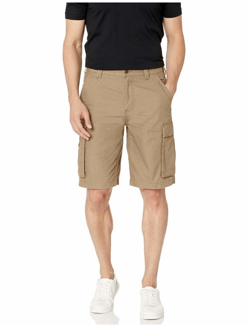 Amazon Essentials Men's Cotton Solid Relaxed Fit Zip Fly Workwear 11 Cargo Short