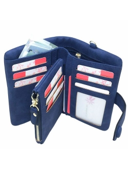 Ladies Wallet RFID Blocking Women Leather Wristlet Clutch Card Coin Purse Bifold