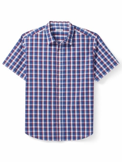 Men's Big and Tall Short-Sleeve Plaid Shirt fit by DXL