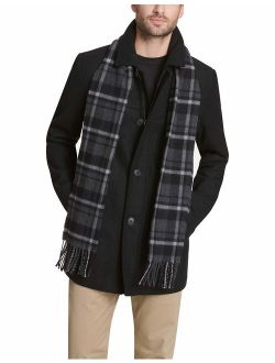 Men's Weston Wool Blend Car Coat with Scarf (Standard & Big and Tall Sizes)