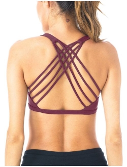 Womens Yoga Sport Bra Light Support Strappy Free to Be Bra