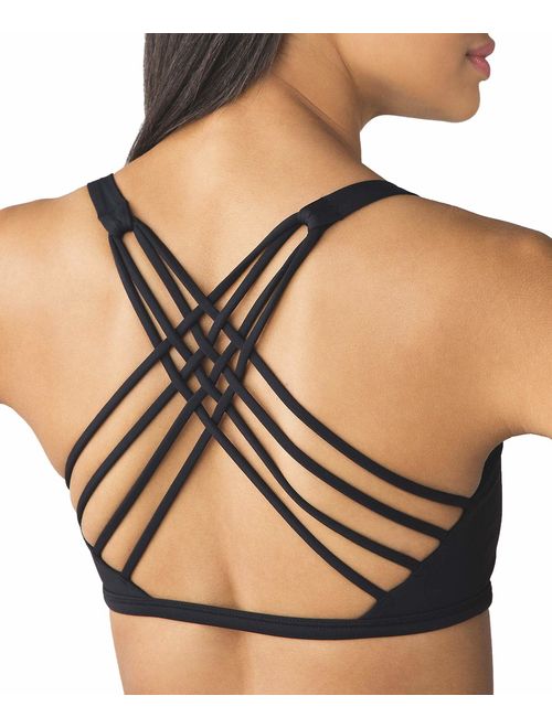 QUEENIEKE Womens Yoga Sport Bra Light Support Strappy Free to Be Bra