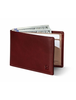 SERMAN BRANDS Mens Slim Bifold Wallet RFID Blocking Minimalist Front Pocket Wallets for Men - Thin & Stylish