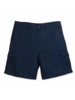 Full Blue Big Men's Cargo Shorts with Expandable Waist