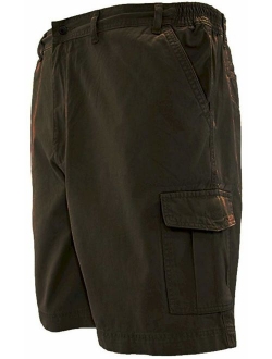 Full Blue Big Men's Cargo Shorts with Expandable Waist