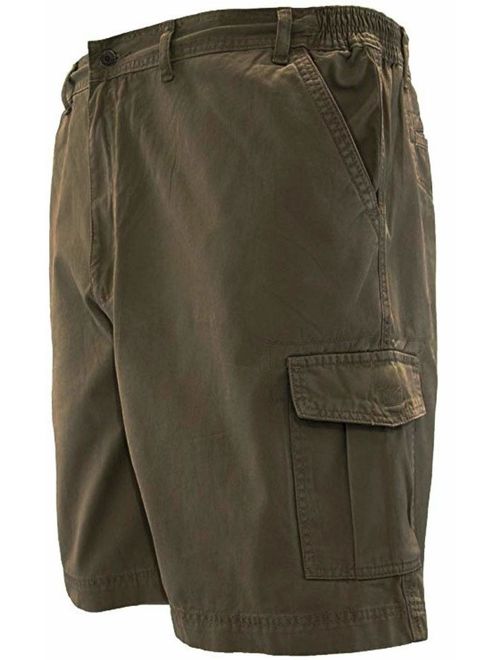 Full Blue Big Men's Cargo Shorts with Expandable Waist