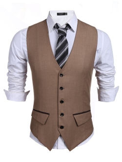 Men's Business Suit Vest,Slim Fit Skinny Wedding Waistcoat