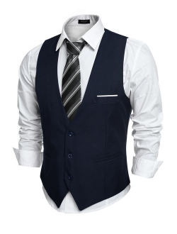 Men's V-Neck Sleeveless Slim Fit Jacket Casual Suit Vests