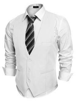 Men's V-Neck Sleeveless Slim Fit Jacket Casual Suit Vests