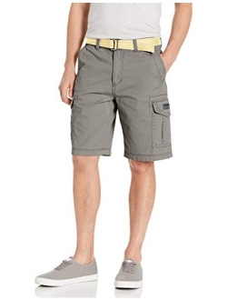 UNIONBAY Men's Classic Belted Vintage Twill Relaxed Fit Cargo Short