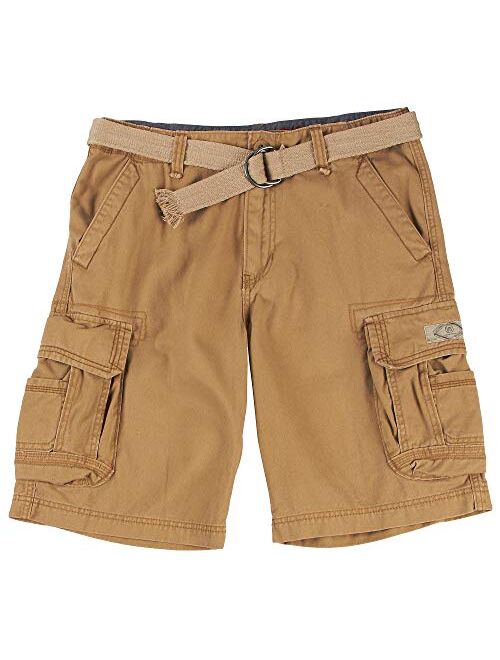 UNIONBAY Men's Classic Belted Vintage Twill Relaxed Fit Cargo Short