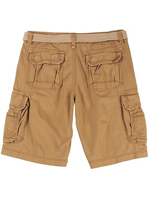 UNIONBAY Men's Classic Belted Vintage Twill Relaxed Fit Cargo Short