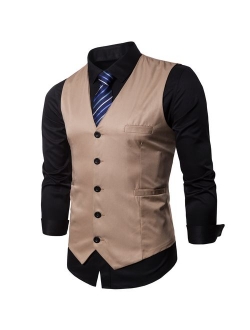 AOYOG Mens Formal Business Vest for Suit or Tuxedo