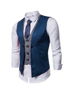 AOYOG Mens Formal Business Vest for Suit or Tuxedo