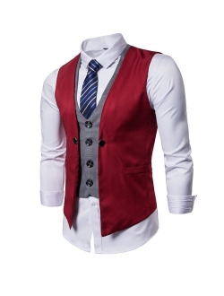 AOYOG Mens Formal Business Vest for Suit or Tuxedo