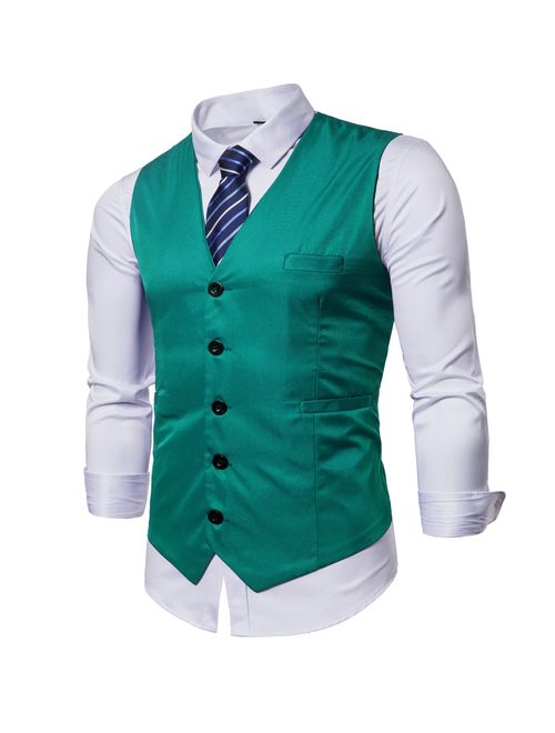 AOYOG Mens Formal Business Vest for Suit or Tuxedo