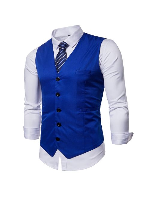 AOYOG Mens Formal Business Vest for Suit or Tuxedo