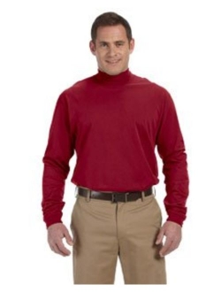 Devon & Jones Men's Sueded Cotton Jersey Mock Turtleneck