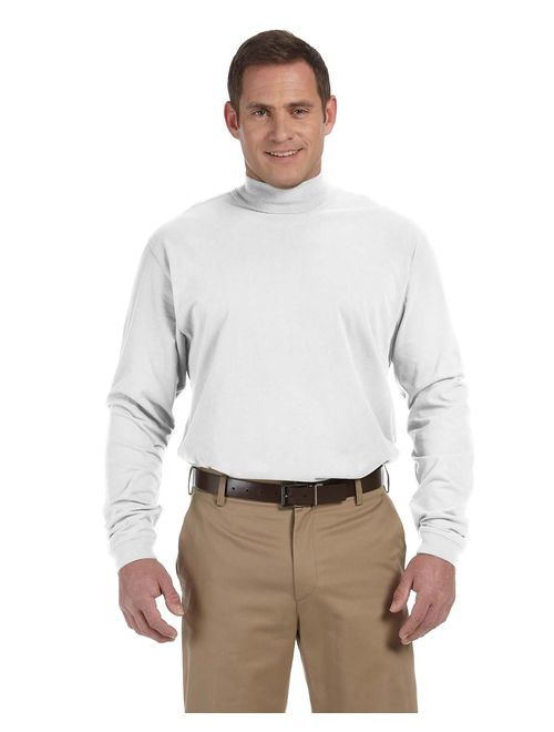 Devon & Jones Men's Sueded Cotton Jersey Mock Turtleneck