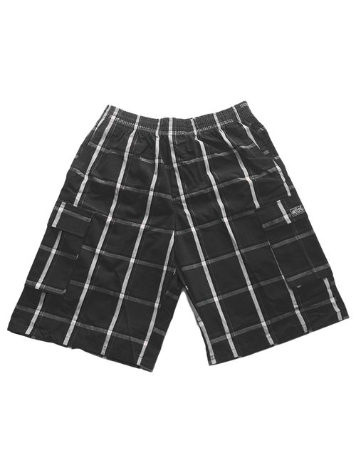 Buy Shaka Wear Men's Relaxed Fit Plaid Summer Cargo Shorts S~5XL online ...