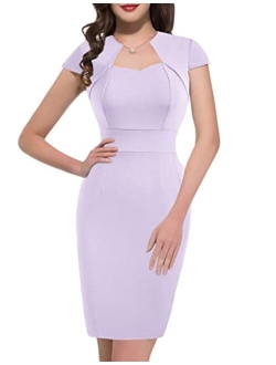 Women's 50s Vintage Pencil Dress Cap Sleeve Wiggle Dress CL7597