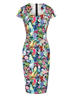 Women's 50s Vintage Pencil Dress Cap Sleeve Wiggle Dress CL7597