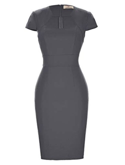 Women's 50s Vintage Pencil Dress Cap Sleeve Wiggle Dress CL7597