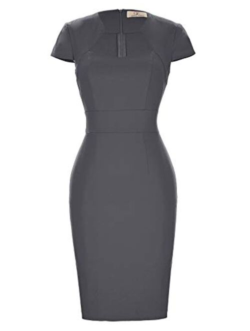 GRACE KARIN Women's 50s Vintage Pencil Dress Cap Sleeve Wiggle Dress CL7597