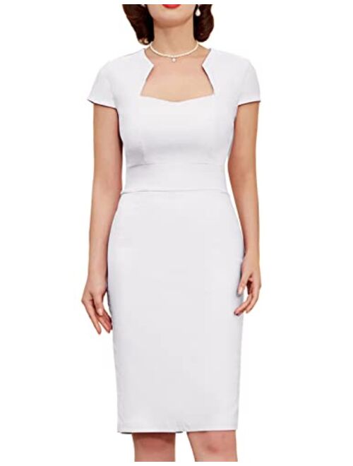 GRACE KARIN Women's 50s Vintage Pencil Dress Cap Sleeve Wiggle Dress CL7597