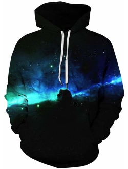 FLYCHEN Men's 3D Graphic Printed Sweatshirts Hooded Top Galaxy Pattern Hoodie