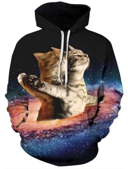 FLYCHEN Men's 3D Graphic Printed Sweatshirts Hooded Top Galaxy Pattern Hoodie