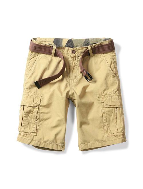 OCHENTA Men's Lightweight Multi Pocket Casual Cargo Shorts