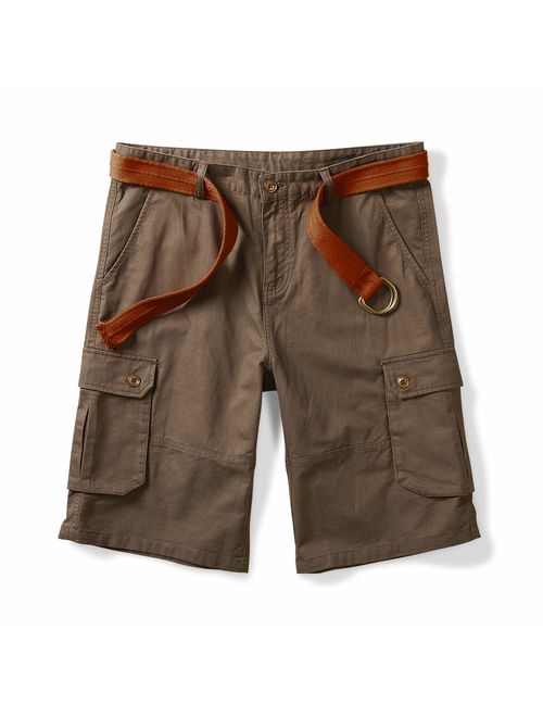 OCHENTA Men's Lightweight Multi Pocket Casual Cargo Shorts