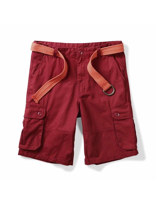 OCHENTA Men's Lightweight Multi Pocket Casual Cargo Shorts