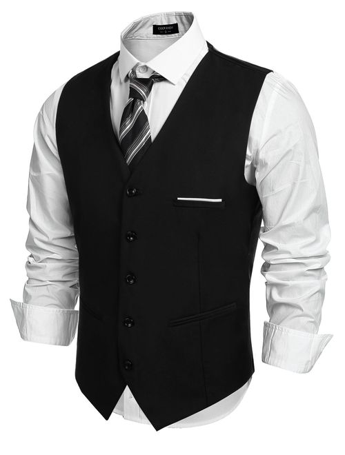 COOFANDY Men's Fashion Formal Slim Fit Business Dress Suit Vest Waistcoat