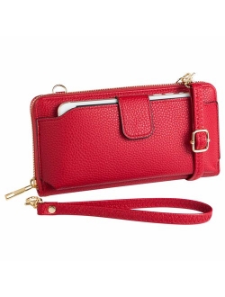 Womens Wristlet Wallet Crossbody Bag Cellphone Purse Handbag RFID Card Slots 2 Strap Wrist