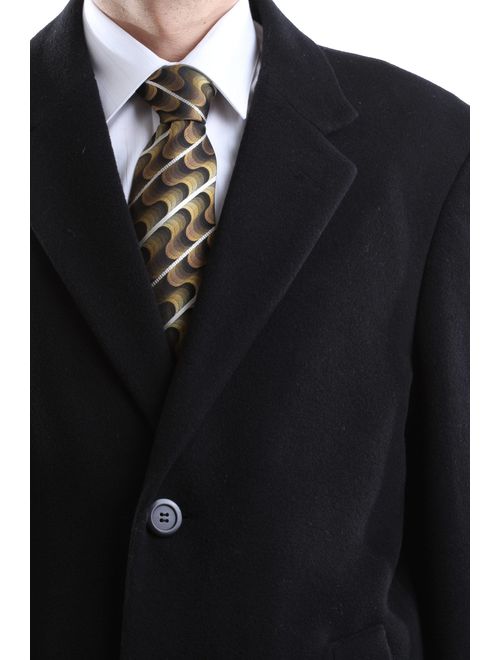 Adam Baker Men's Single Breasted Wool Cashmere Full Length Topcoat - Colors