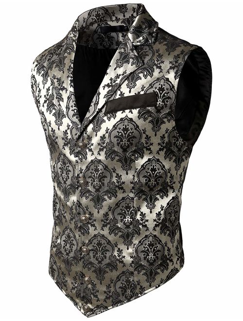 Buy VATPAVE Mens Victorian Suit Vest Steampunk Gothic Waistcoat online ...