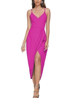 CMZ2005 Women's Sexy V Neck Backless Maxi Dress Sleeveless Spaghetti Straps Cocktail Party Dresses 71729