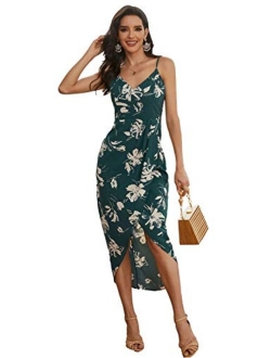 CMZ2005 Women's Sexy V Neck Backless Maxi Dress Sleeveless Spaghetti Straps Cocktail Party Dresses 71729