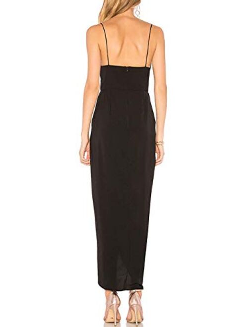 CMZ2005 Women's Sexy V Neck Backless Maxi Dress Sleeveless Spaghetti Straps Cocktail Party Dresses 71729