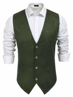 COOFANDY Men's 3 Piece Slim Fit Suit Set One Button Jacket Blazer Vest Pants  Set