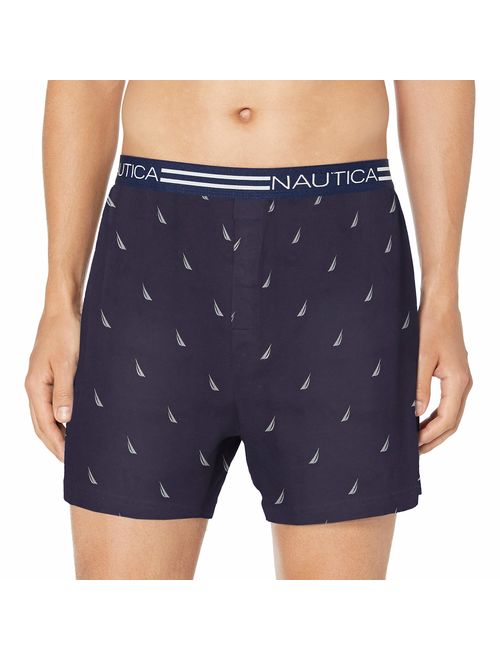 Nautica Men's Classic Cotton Exposed Waistband Knit Boxer.