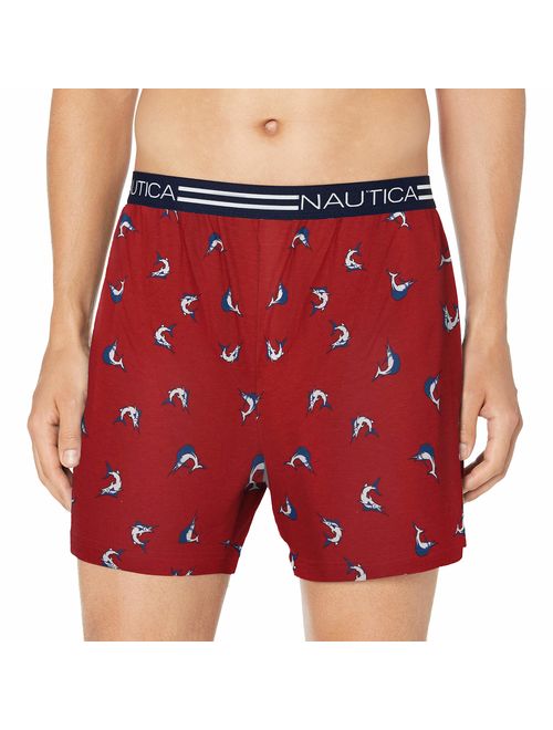 Nautica Men's Classic Cotton Exposed Waistband Knit Boxer.